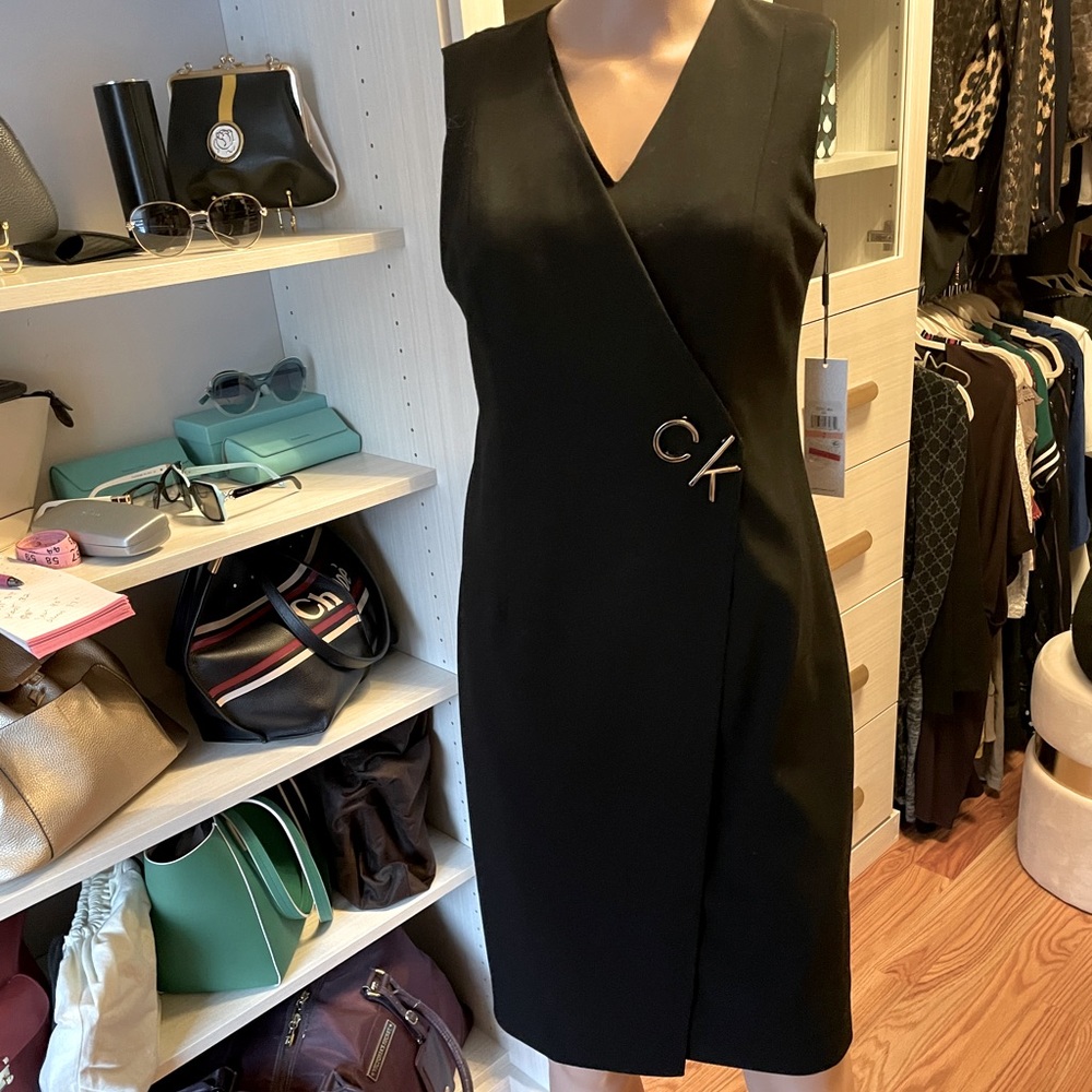 NWT Calvin Klein Midi black dress